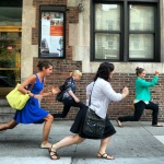 Ladies who LUNGE. On the way to lunch, of course. Allison D., Jen H., Caroline W. and Jennifer B. of New York, NY